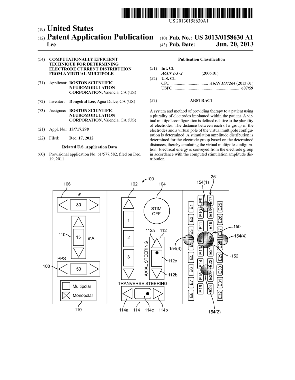 COMPUTATIONALLY EFFICIENT TECHNIQUE FOR DETERMINING ELECTRODE CURRENT     DISTRIBUTION FROM A VIRTUAL MULTIPOLE - diagram, schematic, and image 01