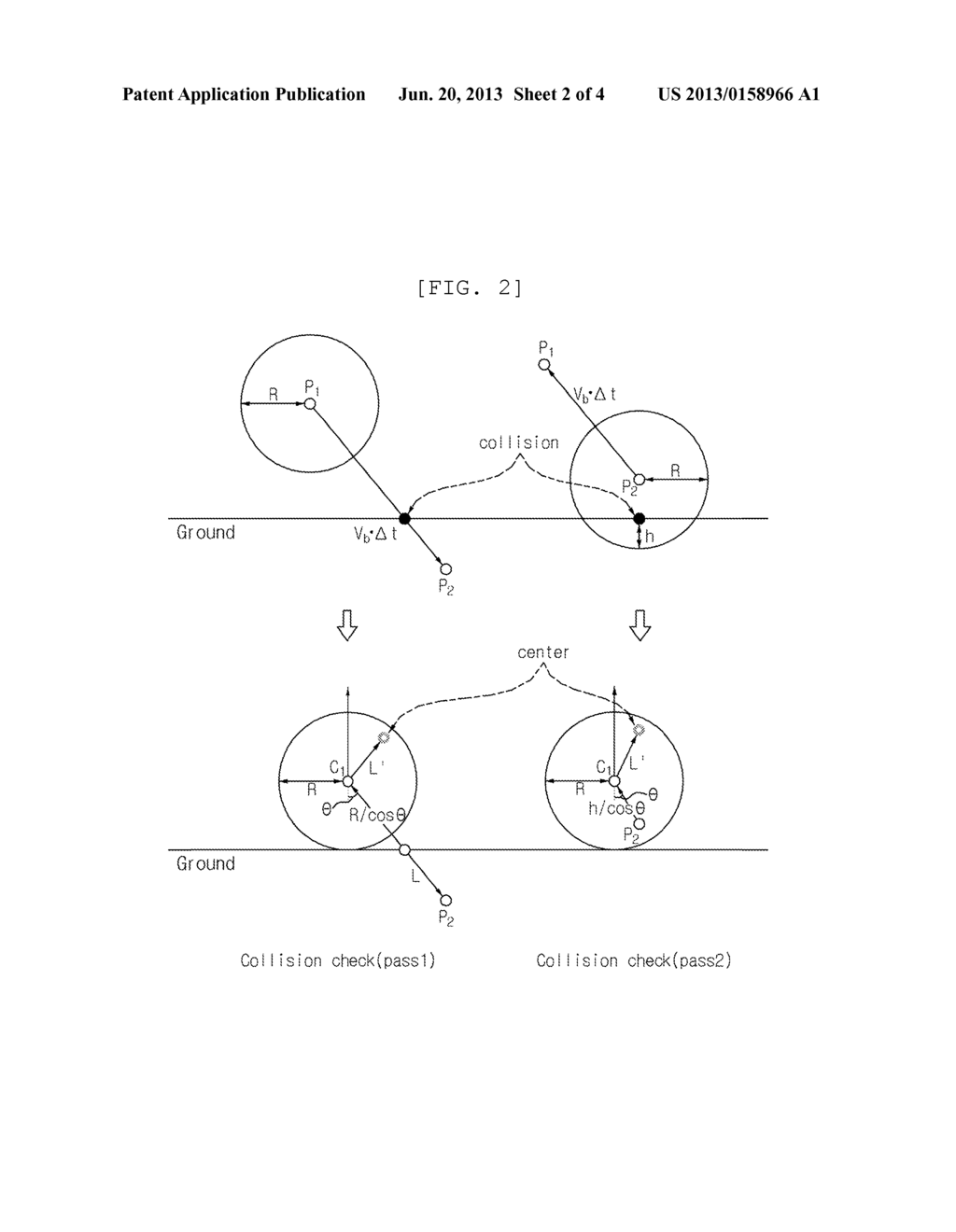 METHOD OF COLLISION SIMULATION FOR SPINNING BALL - diagram, schematic, and image 03
