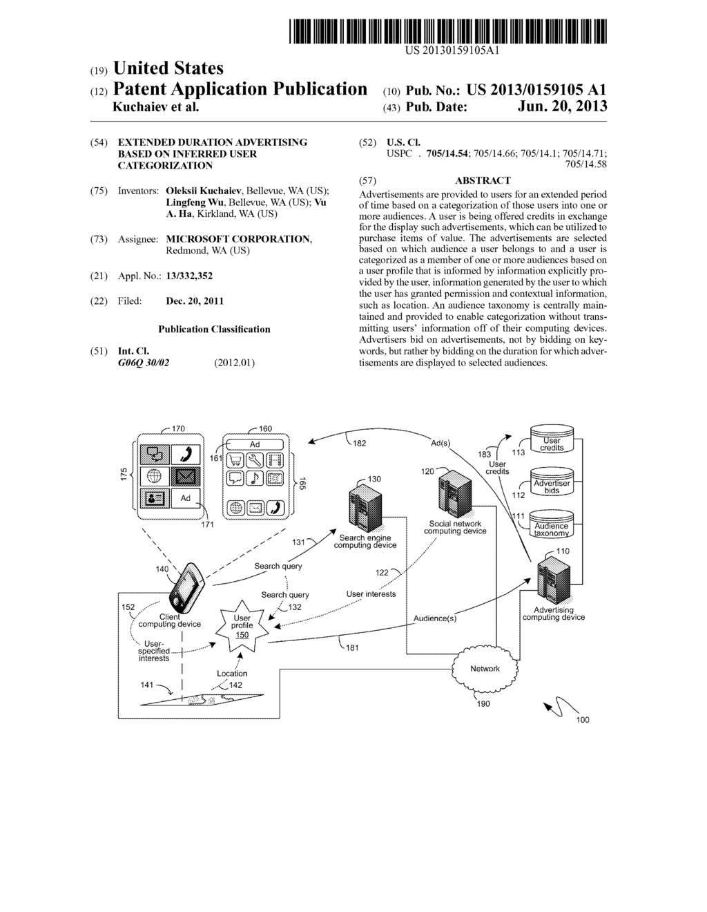 EXTENDED DURATION ADVERTISING BASED ON INFERRED USER CATEGORIZATION - diagram, schematic, and image 01