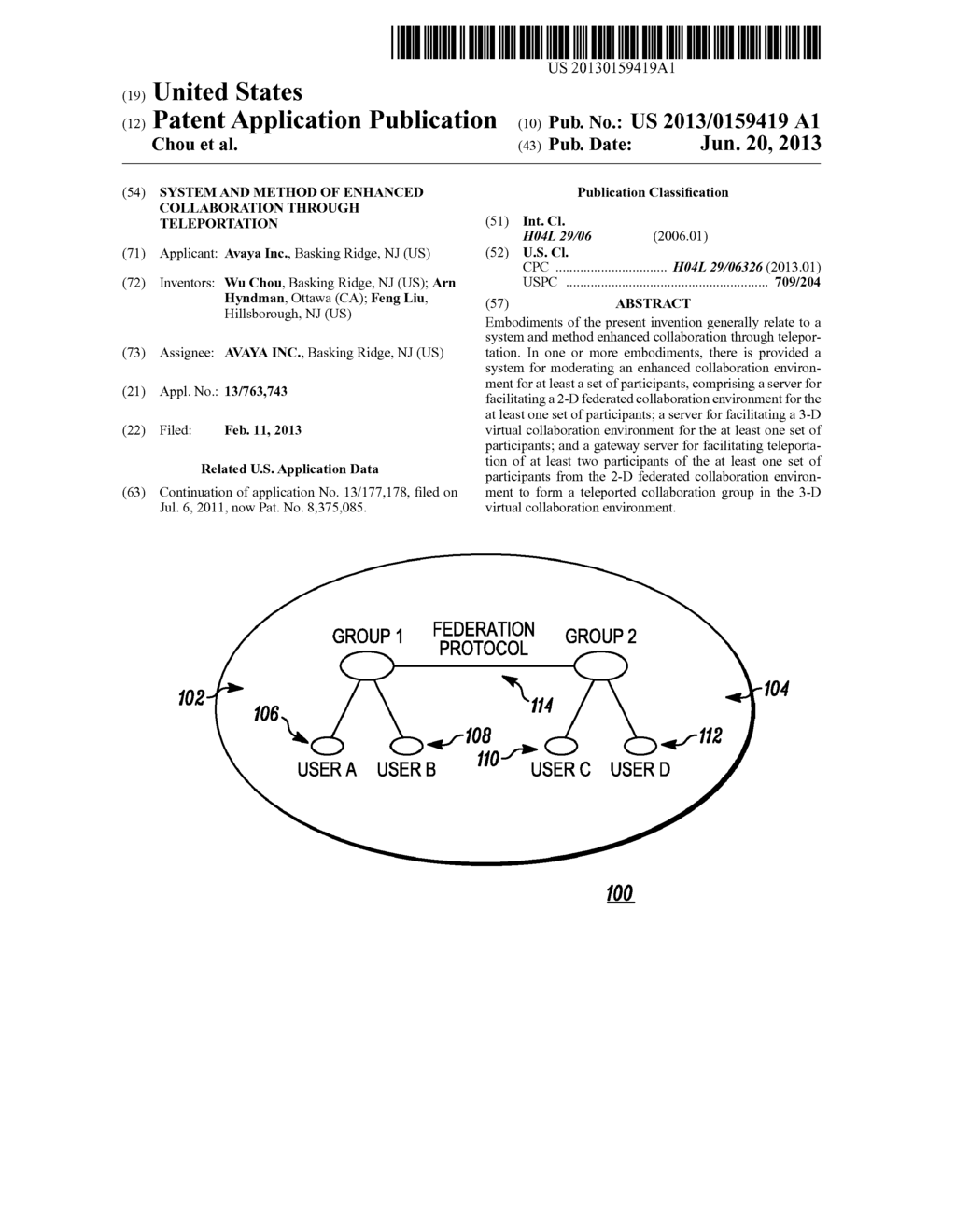 SYSTEM AND METHOD OF ENHANCED COLLABORATION THROUGH TELEPORTATION - diagram, schematic, and image 01