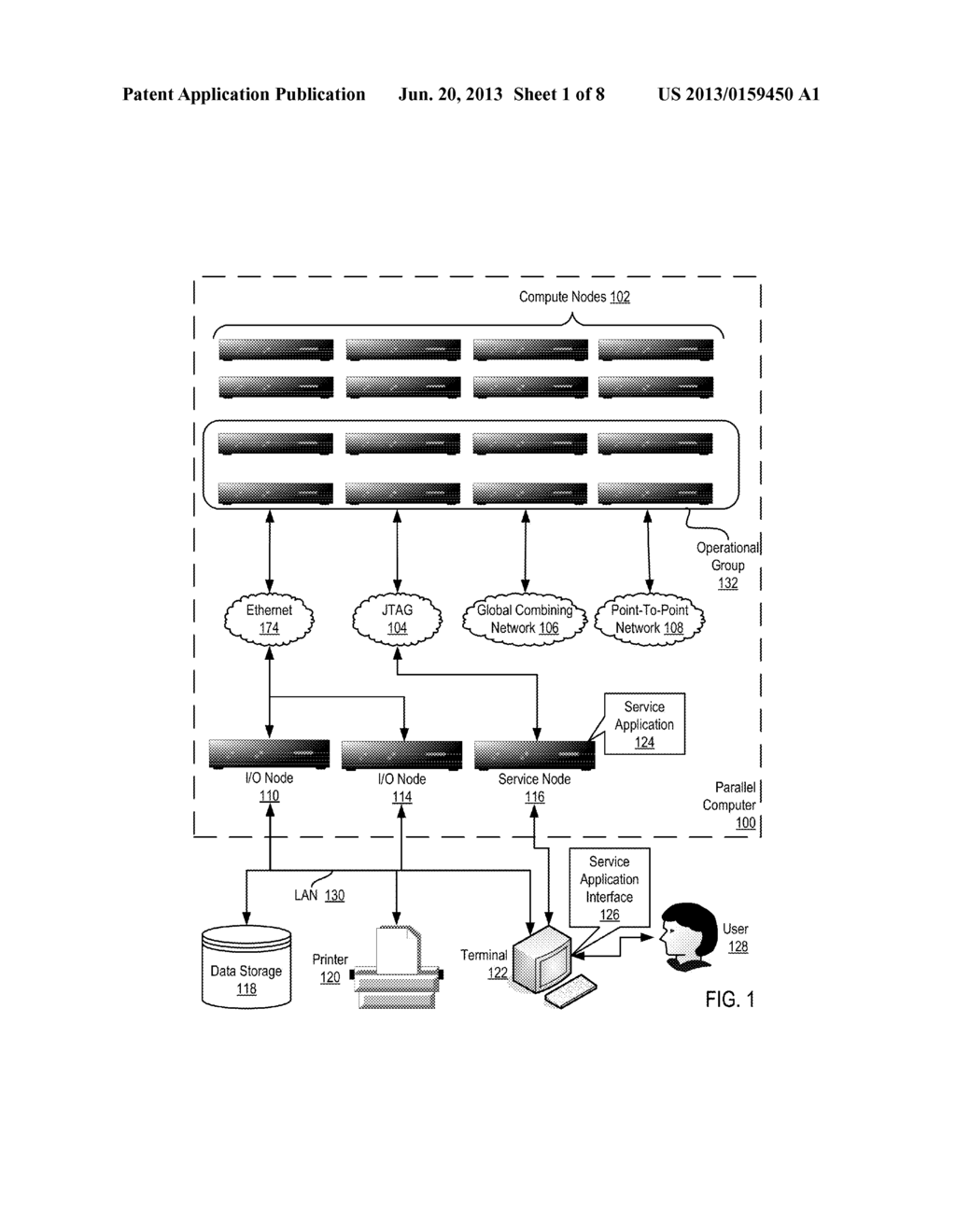 OPTIMIZED DATA COMMUNICATIONS IN A PARALLEL COMPUTER - diagram, schematic, and image 02