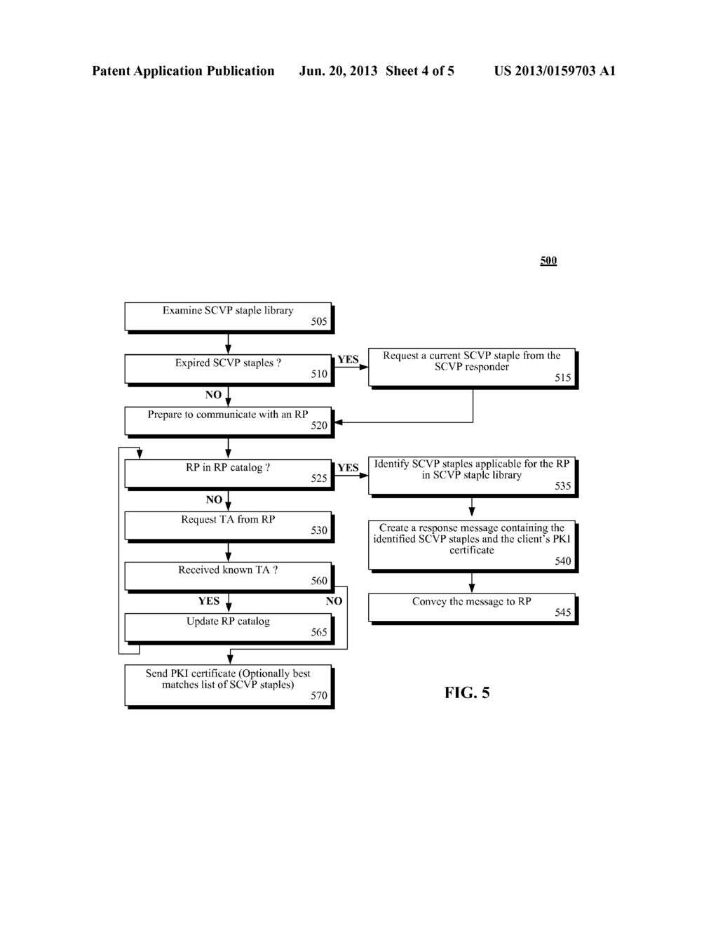 UTILIZING A STAPLING TECHNIQUE WITH A SERVER-BASED CERTIFICATE VALIDATION     PROTOCOL TO REDUCE OVERHEAD FOR MOBILE COMMUNICATION DEVICES - diagram, schematic, and image 05