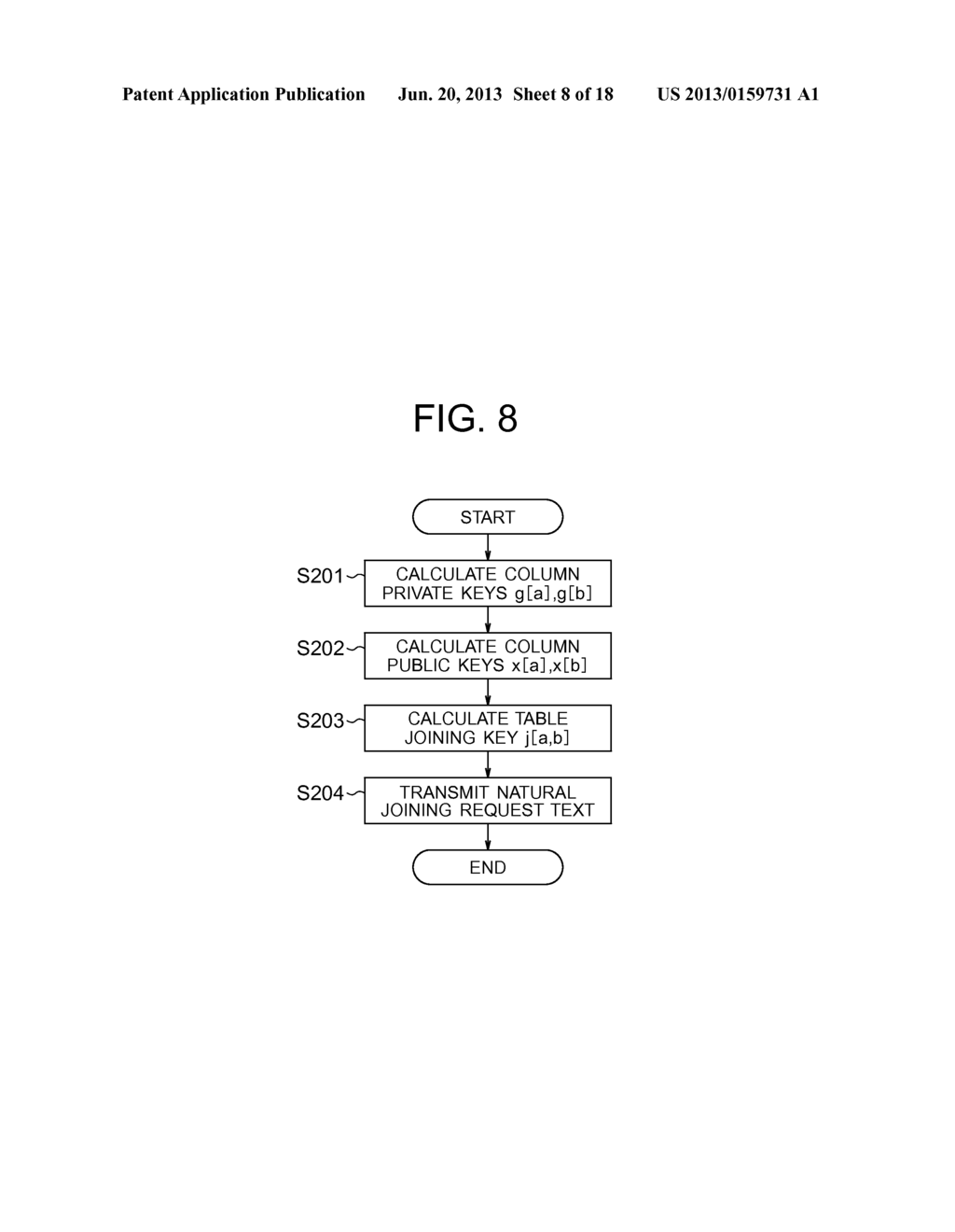 ENCRYPTED DATABASE SYSTEM, CLIENT TERMINAL, ENCRYPTED DATABASE SERVER,     NATURAL JOINING METHOD, AND PROGRAM - diagram, schematic, and image 09