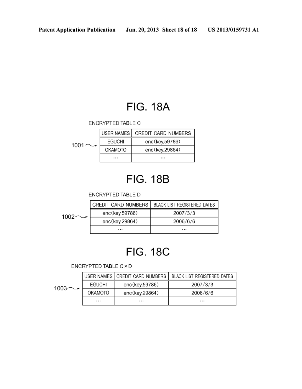 ENCRYPTED DATABASE SYSTEM, CLIENT TERMINAL, ENCRYPTED DATABASE SERVER,     NATURAL JOINING METHOD, AND PROGRAM - diagram, schematic, and image 19