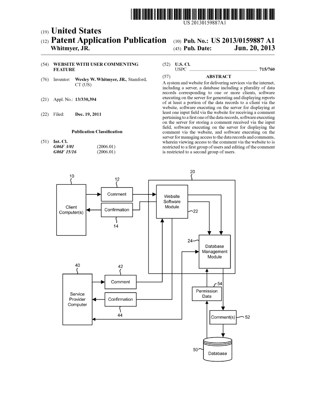 WEBSITE WITH USER COMMENTING FEATURE - diagram, schematic, and image 01