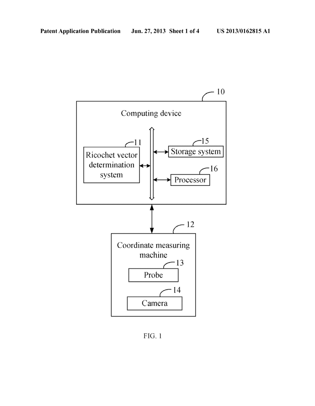 COMPUTING DEVICE AND METHOD FOR DETERMINING RICOCHET VECTORS OF A PROBE OF     A COORDINATE MEASURING MACHINE - diagram, schematic, and image 02