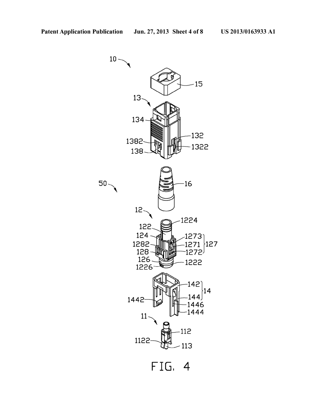 OPTICAL FIBER CONNECTOR, OPTICAL FIBER ADAPTER, AND ASSEMBLY THEREWITH - diagram, schematic, and image 05