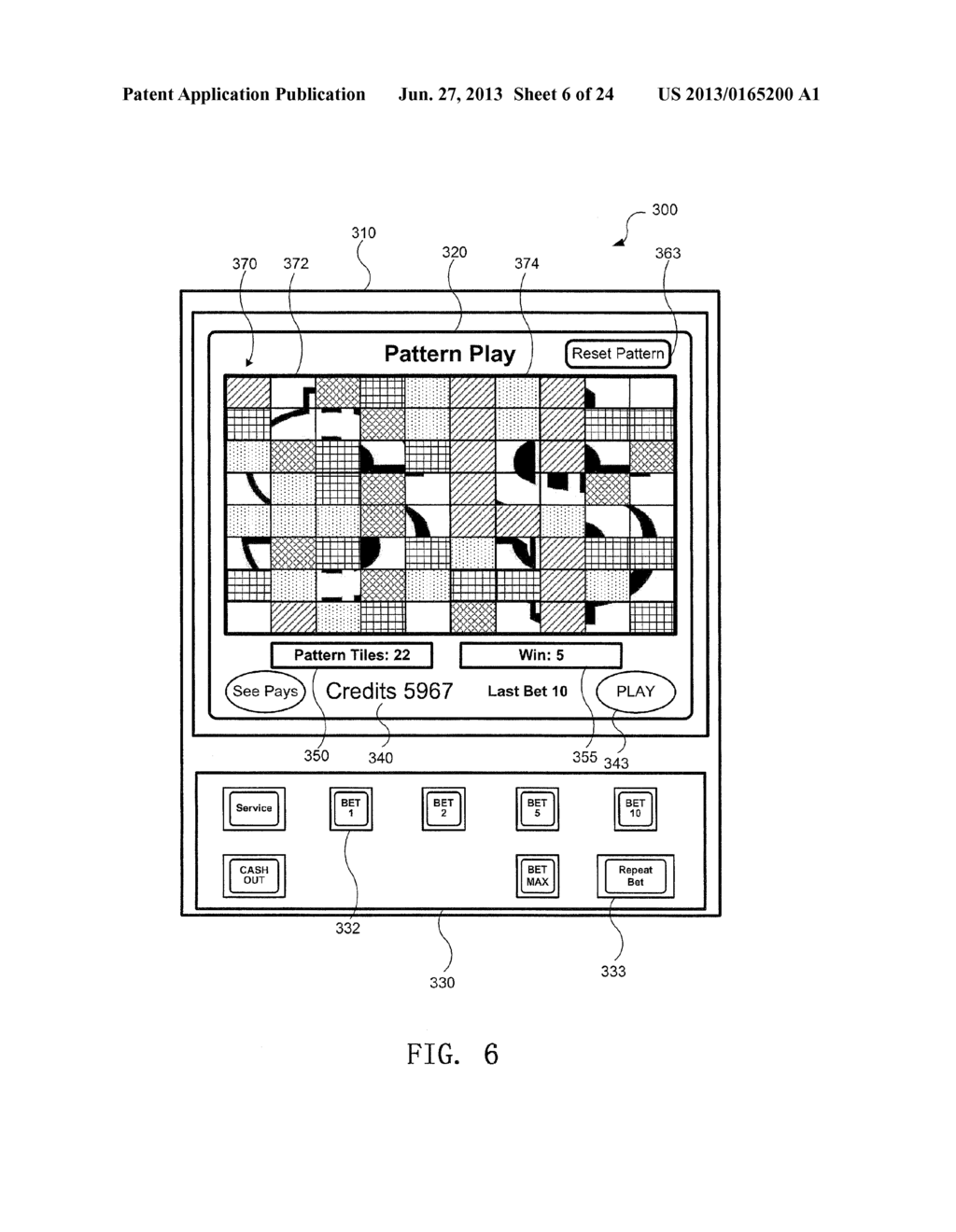 GAMING DEVICE WITH PATTERN DISPLAY - diagram, schematic, and image 07