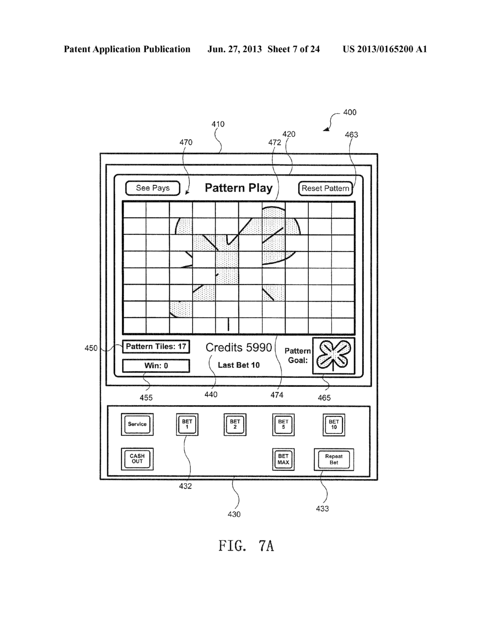 GAMING DEVICE WITH PATTERN DISPLAY - diagram, schematic, and image 08