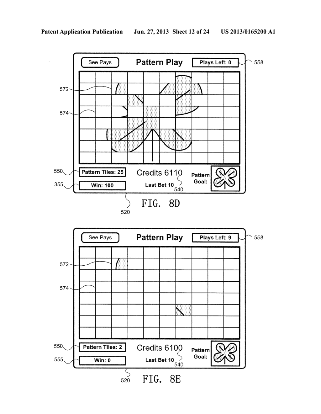 GAMING DEVICE WITH PATTERN DISPLAY - diagram, schematic, and image 13