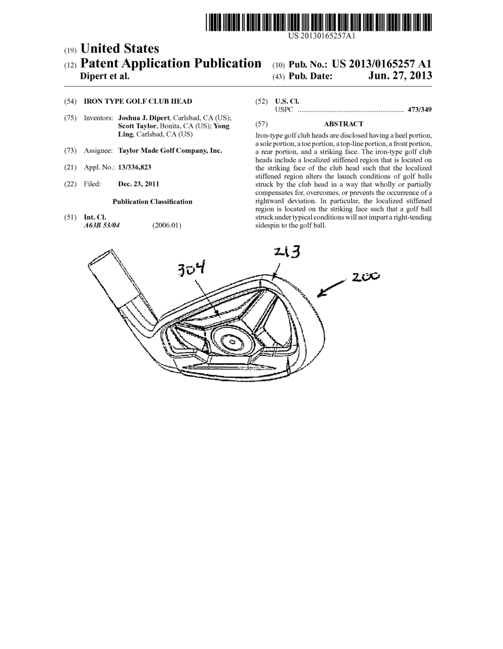 IRON TYPE GOLF CLUB HEAD - diagram, schematic, and image 01