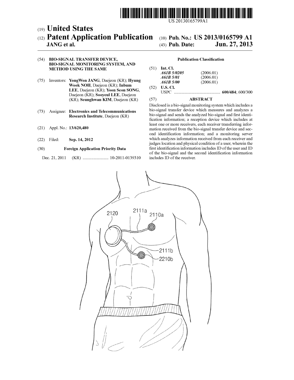 BIO-SIGNAL TRANSFER DEVICE, BIO-SIGNAL MONITORING SYSTEM, AND METHOD USING     THE SAME - diagram, schematic, and image 01