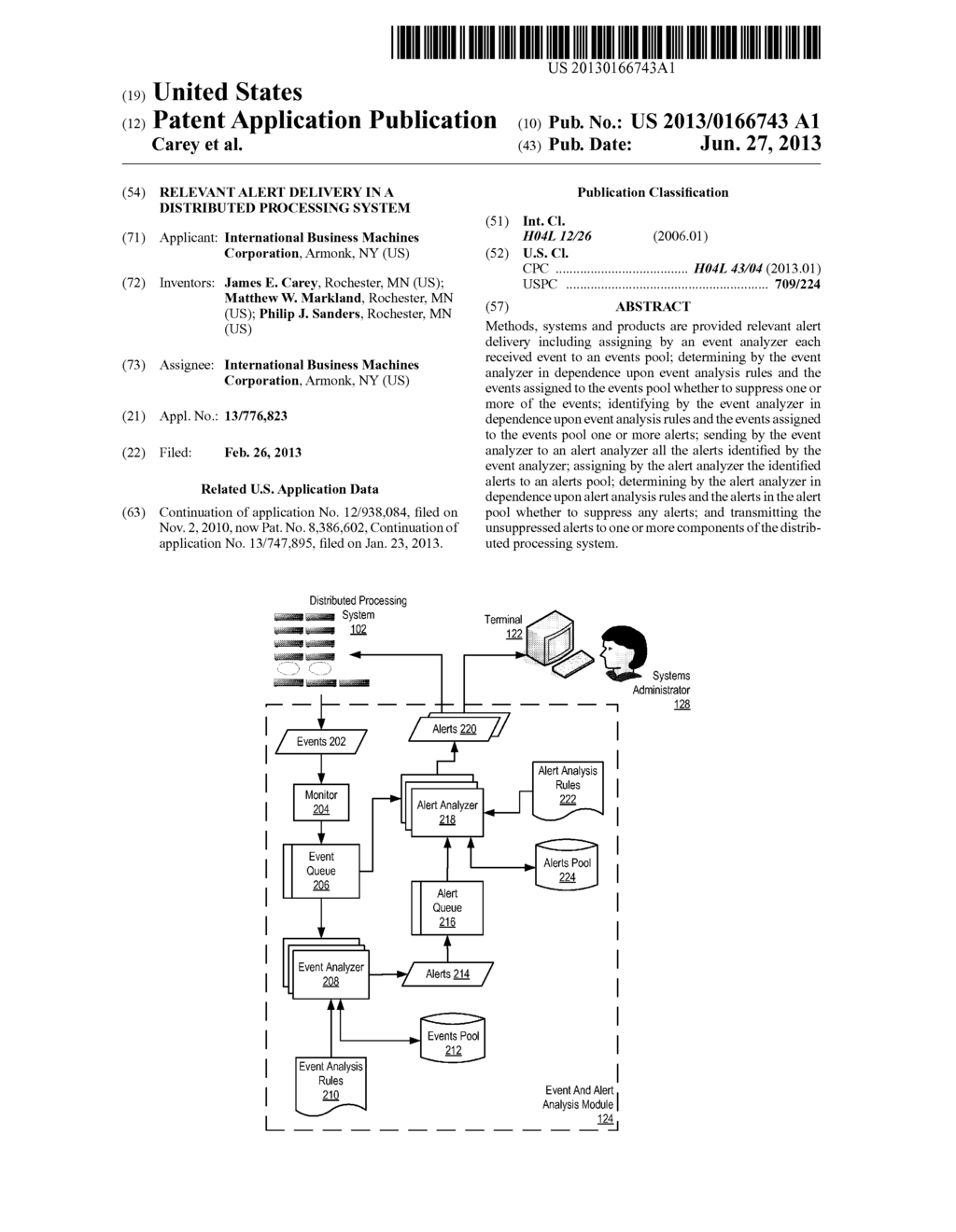 Relevant Alert Delivery In A Distributed Processing System - diagram, schematic, and image 01