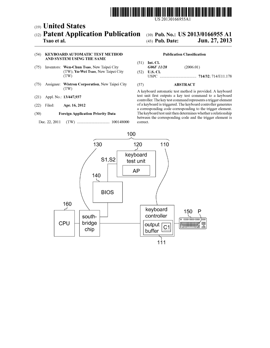 KEYBOARD AUTOMATIC TEST METHOD AND SYSTEM USING THE SAME - diagram, schematic, and image 01