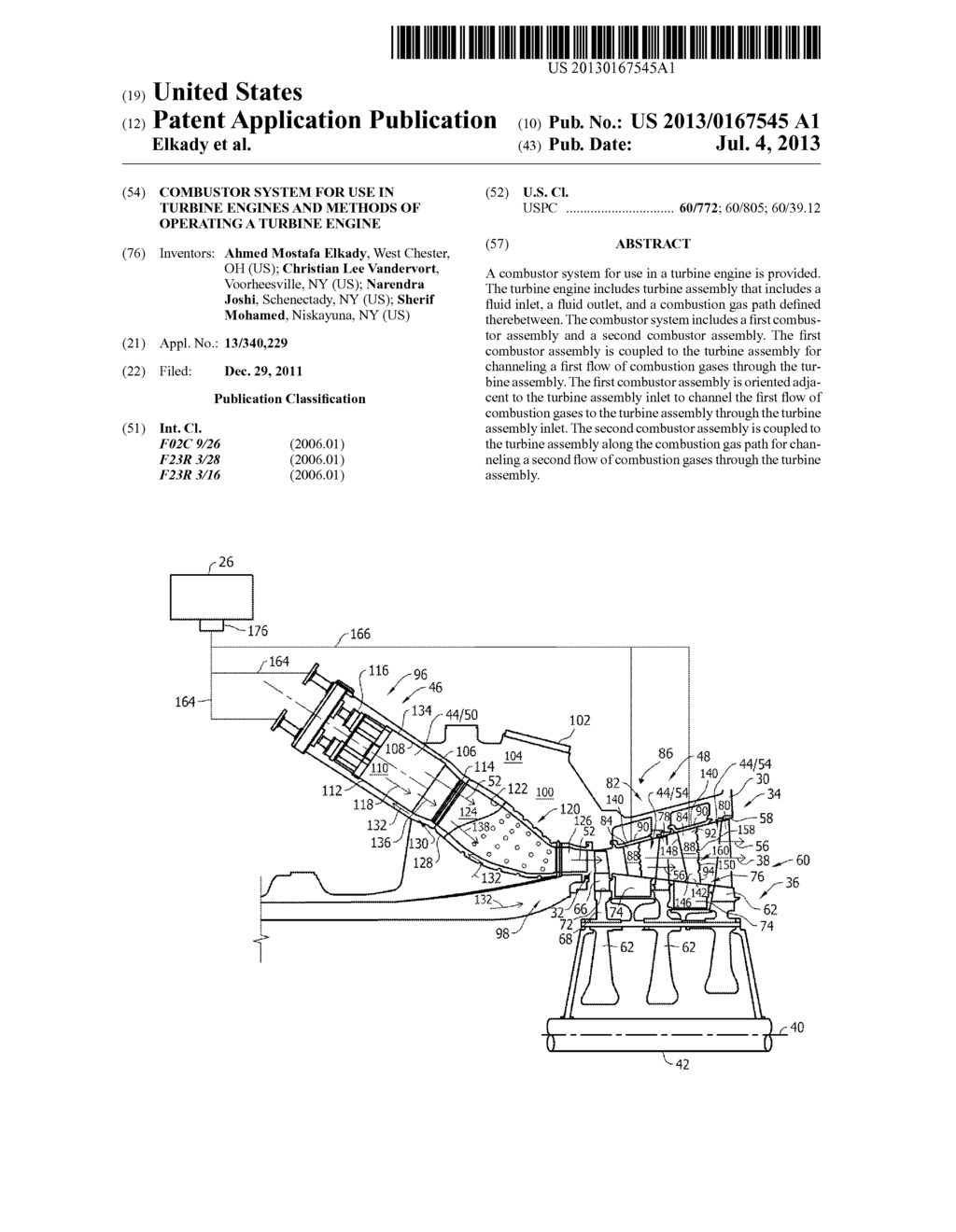 COMBUSTOR SYSTEM FOR USE IN TURBINE ENGINES AND METHODS OF OPERATING A     TURBINE ENGINE - diagram, schematic, and image 01