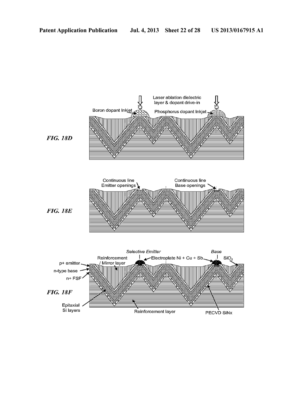 HIGH-EFFICIENCY PHOTOVOLTAIC BACK-CONTACT SOLAR CELL STRUCTURES AND     MANUFACTURING METHODS USING THREE-DIMENSIONAL SEMICONDUCTOR ABSORBERS - diagram, schematic, and image 23