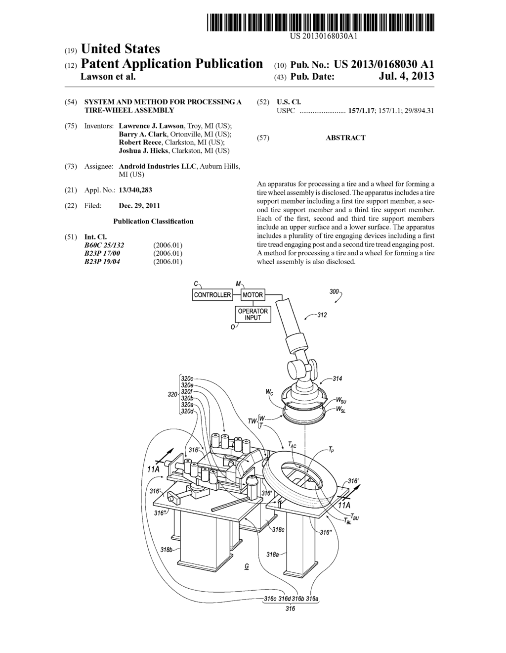 System and Method for Processing a Tire-Wheel Assembly - diagram, schematic, and image 01