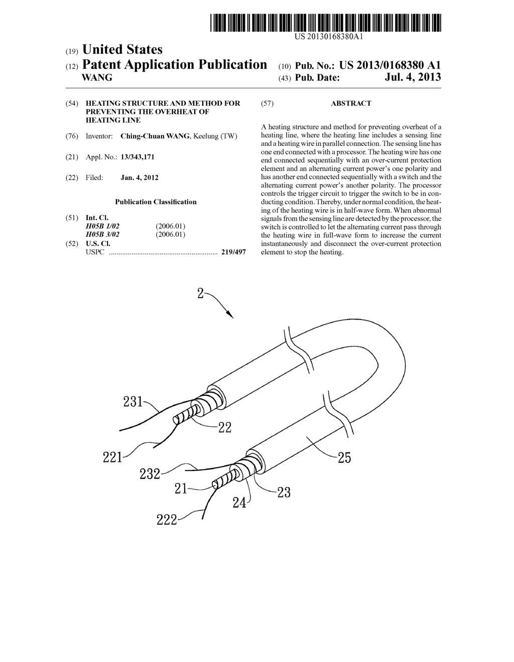 HEATING STRUCTURE AND METHOD FOR PREVENTING THE OVERHEAT OF HEATING LINE - diagram, schematic, and image 01