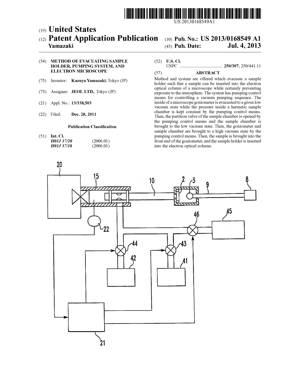 Method of Evacuating Sample Holder, Pumping System, and Electron     Microscope - diagram, schematic, and image 01