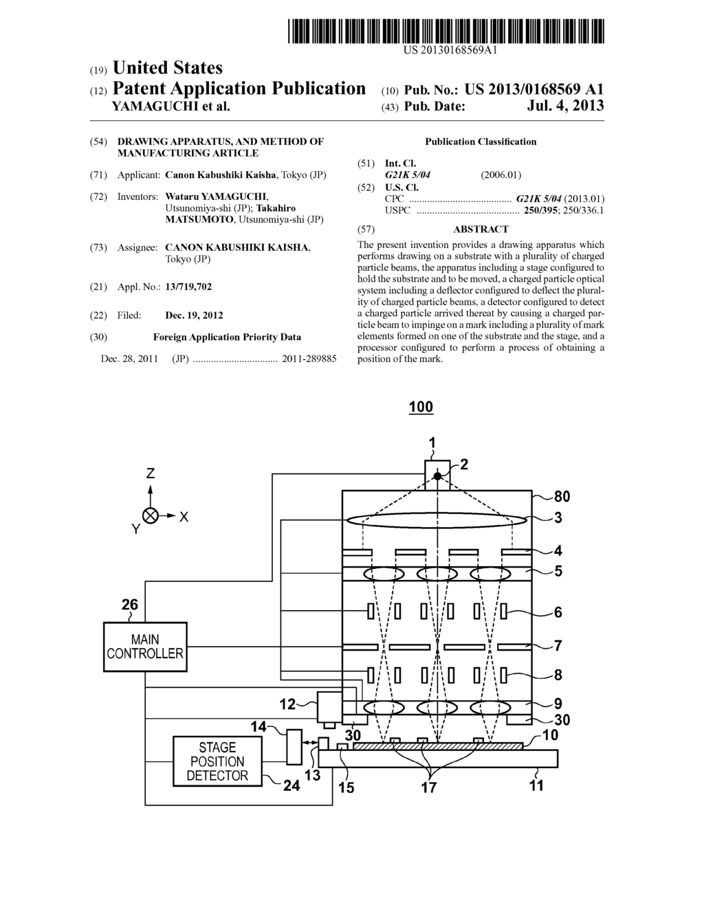 DRAWING APPARATUS, AND METHOD OF MANUFACTURING ARTICLE - diagram, schematic, and image 01