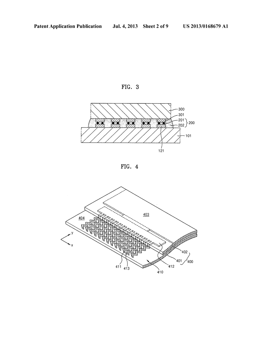 SEMICONDUCTOR DISPLAY DEVICE HAVING PATTERNED PADS AND IN CONTACT WITH A     CIRCUIT BOARD BY THEMAL ADHESIVE RESIN MATERIAL - diagram, schematic, and image 03