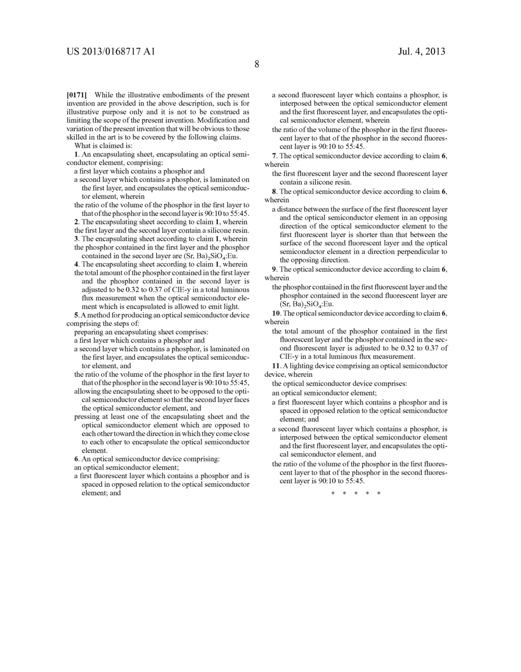 ENCAPSULATING SHEET, PRODUCING METHOD OF OPTICAL SEMICONDUCTOR DEVICE,     OPTICAL SEMICONDUCTOR DEVICE, AND LIGHTING DEVICE - diagram, schematic, and image 14