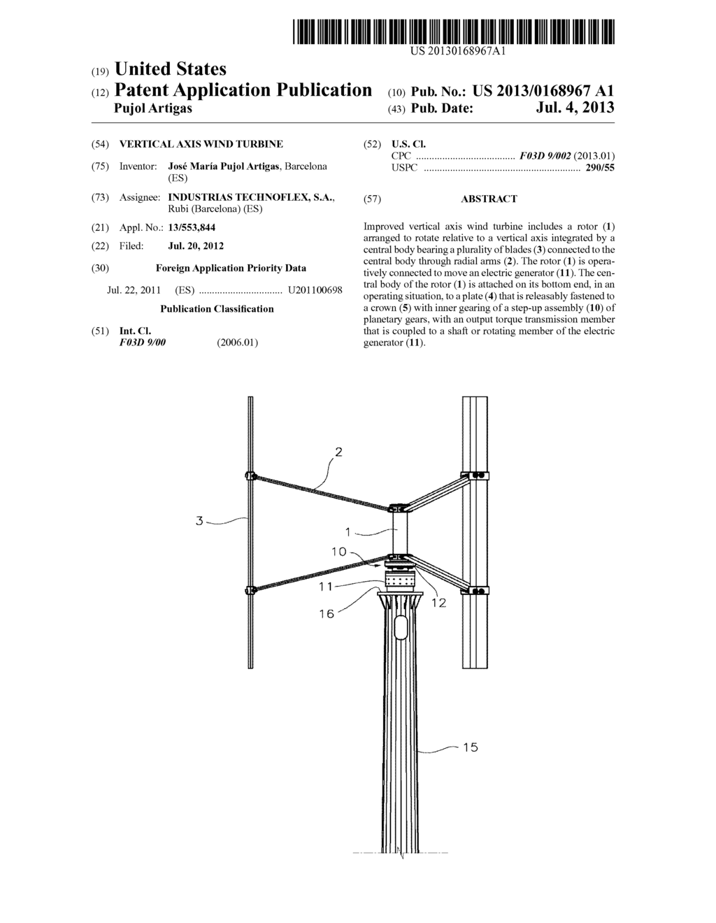 Vertical axis wind turbine - diagram, schematic, and image 01