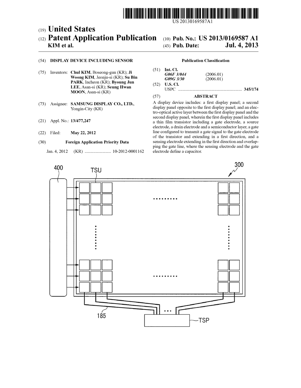 DISPLAY DEVICE INCLUDING SENSOR - diagram, schematic, and image 01