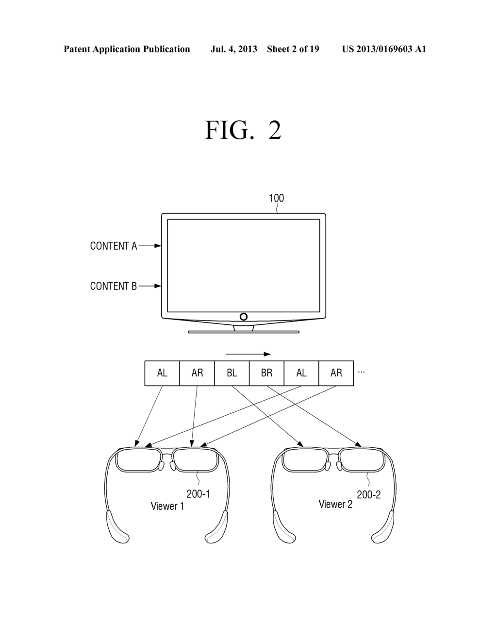 GLASSES APPARATUS, DISPLAY APPARATUS, CONTENT PROVIDING METHOD USING THE     SAME AND METHOD FOR CONVERTING MODE OF DISPLAY APPARATUS - diagram, schematic, and image 03