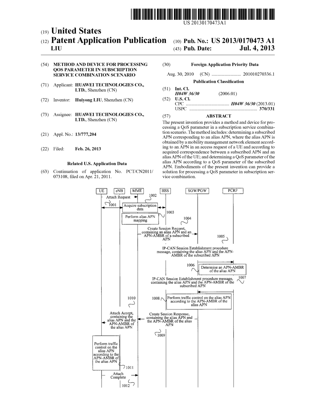 METHOD AND DEVICE FOR PROCESSING QOS PARAMETER IN SUBSCRIPTION SERVICE     COMBINATION SCENARIO - diagram, schematic, and image 01