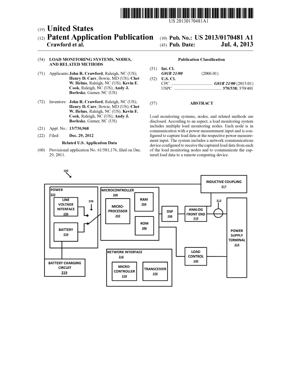 LOAD MONITORING SYSTEMS, NODES, AND RELATED METHODS - diagram, schematic, and image 01