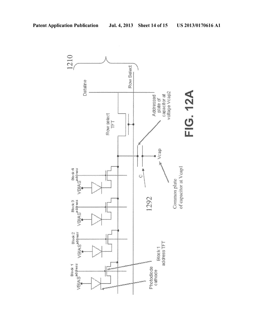 RADIOGRAPHIC DETECTOR INCLUDING BLOCK ADDRESS PIXEL ARCHITECTURE, IMAGING     APPARATUS AND METHODS USING THE SAME - diagram, schematic, and image 15