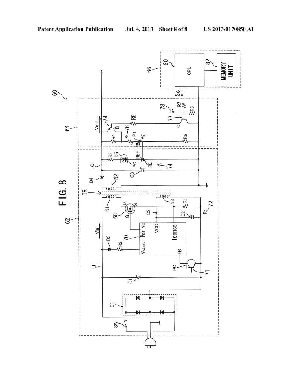 POWER SUPPLY DEVICE PERFORMING VOLTAGE CONVERSION - diagram, schematic, and image 09