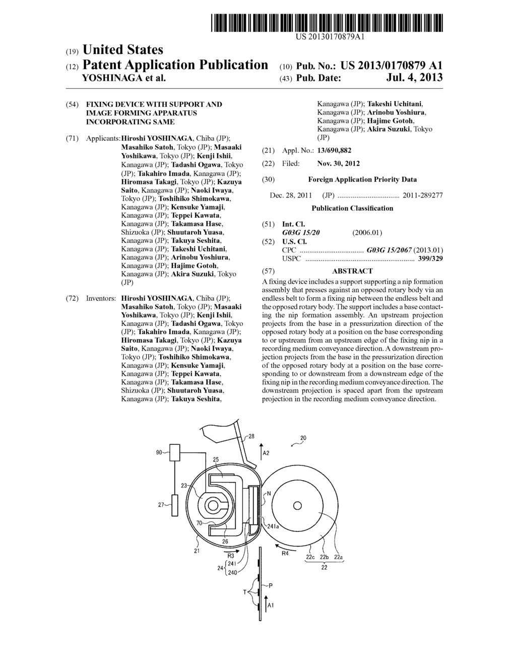 FIXING DEVICE WITH SUPPORT AND IMAGE FORMING APPARATUS INCORPORATING SAME - diagram, schematic, and image 01