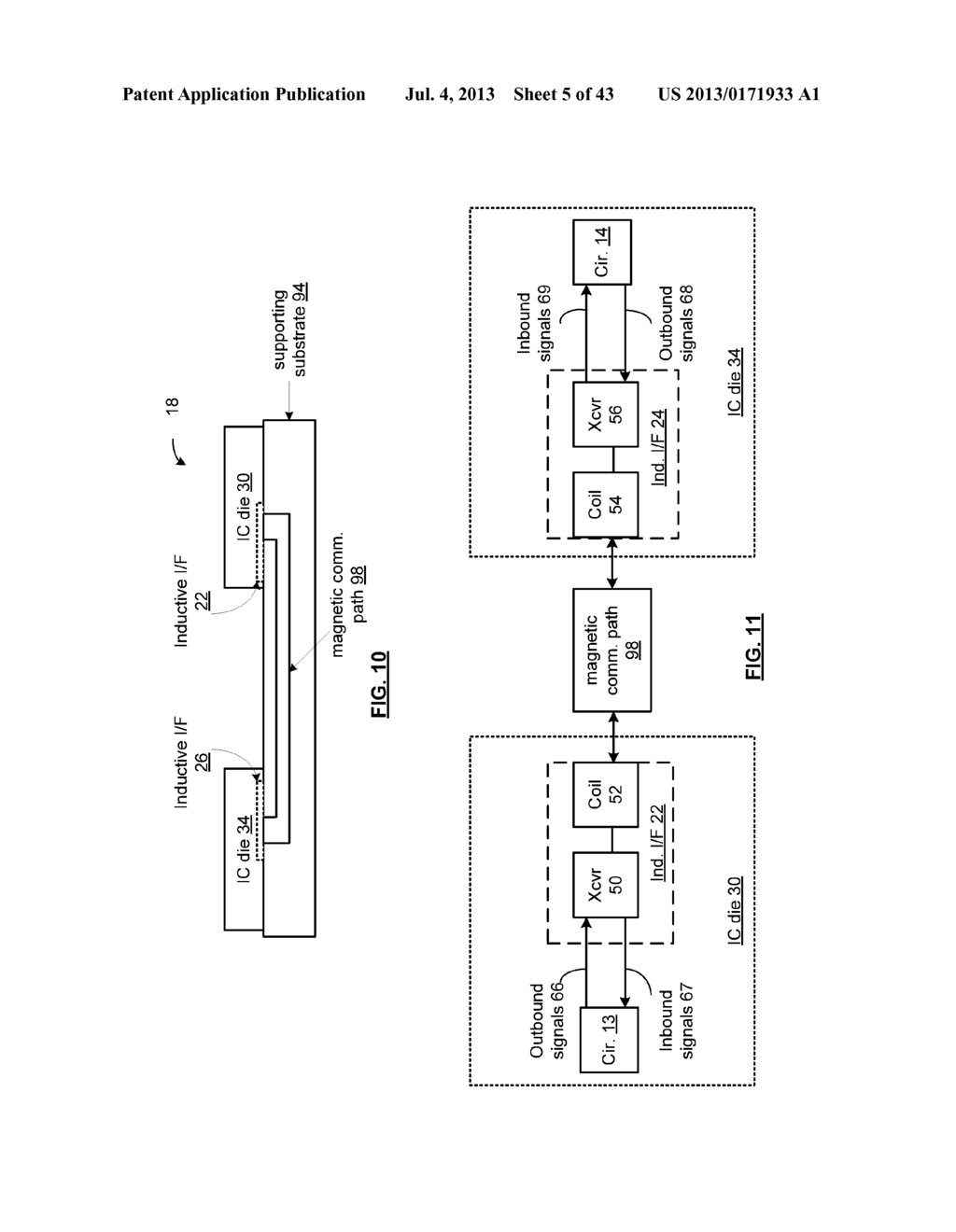 INTEGRATED CIRCUIT WITH MILLIMETER WAVE AND INDUCTIVE COUPLING AND METHODS     FOR USE THEREWITH - diagram, schematic, and image 06