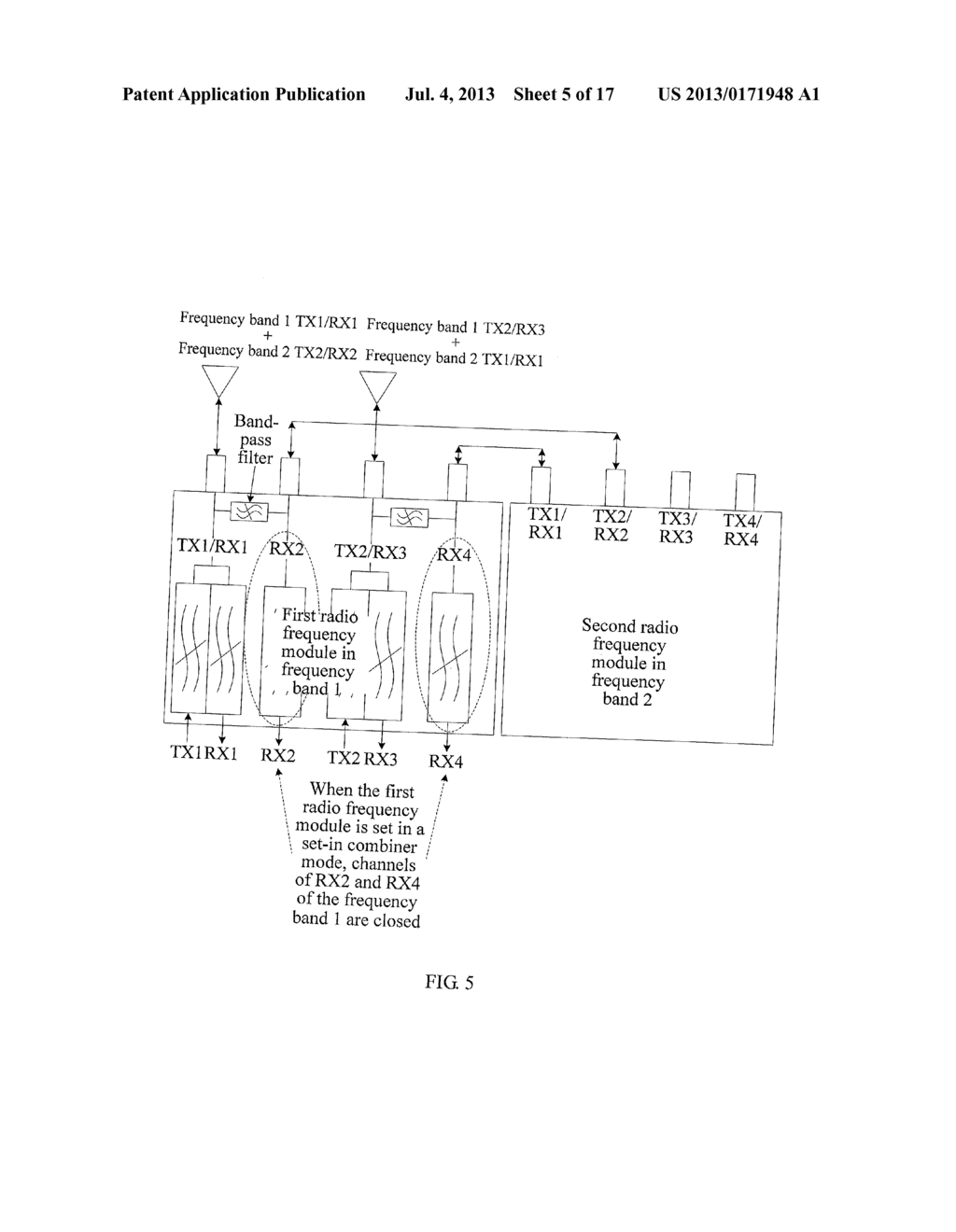 MULTI-FREQUENCY BAND ANTENNA FEEDER SHARING METHOD AND BASE STATION RADIO     FREQUENCY UNIT - diagram, schematic, and image 06