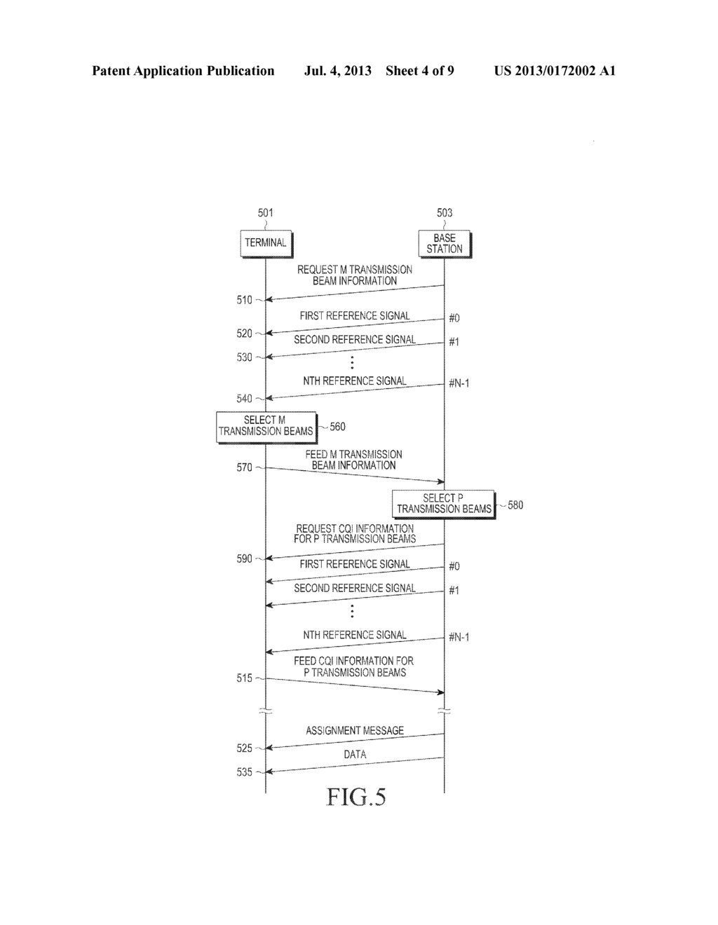 BEAMFORMING METHOD AND APPARATUS FOR ACQUIRING TRANSMISSION BEAM DIVERSITY     IN A WIRELESS COMMUNICATION SYSTEM - diagram, schematic, and image 05