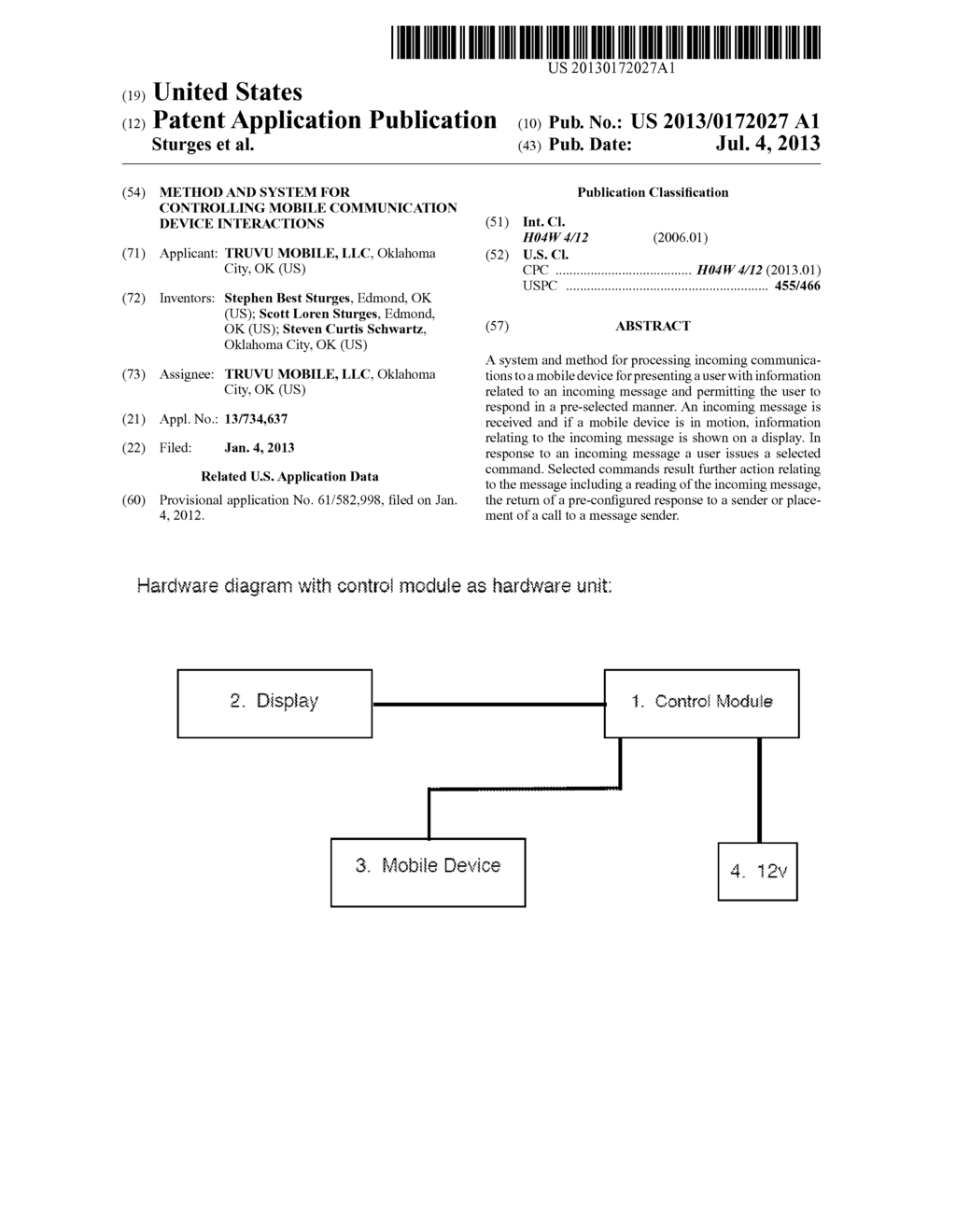 METHOD AND SYSTEM FOR CONTROLLING MOBILE COMMUNICATION DEVICE INTERACTIONS - diagram, schematic, and image 01