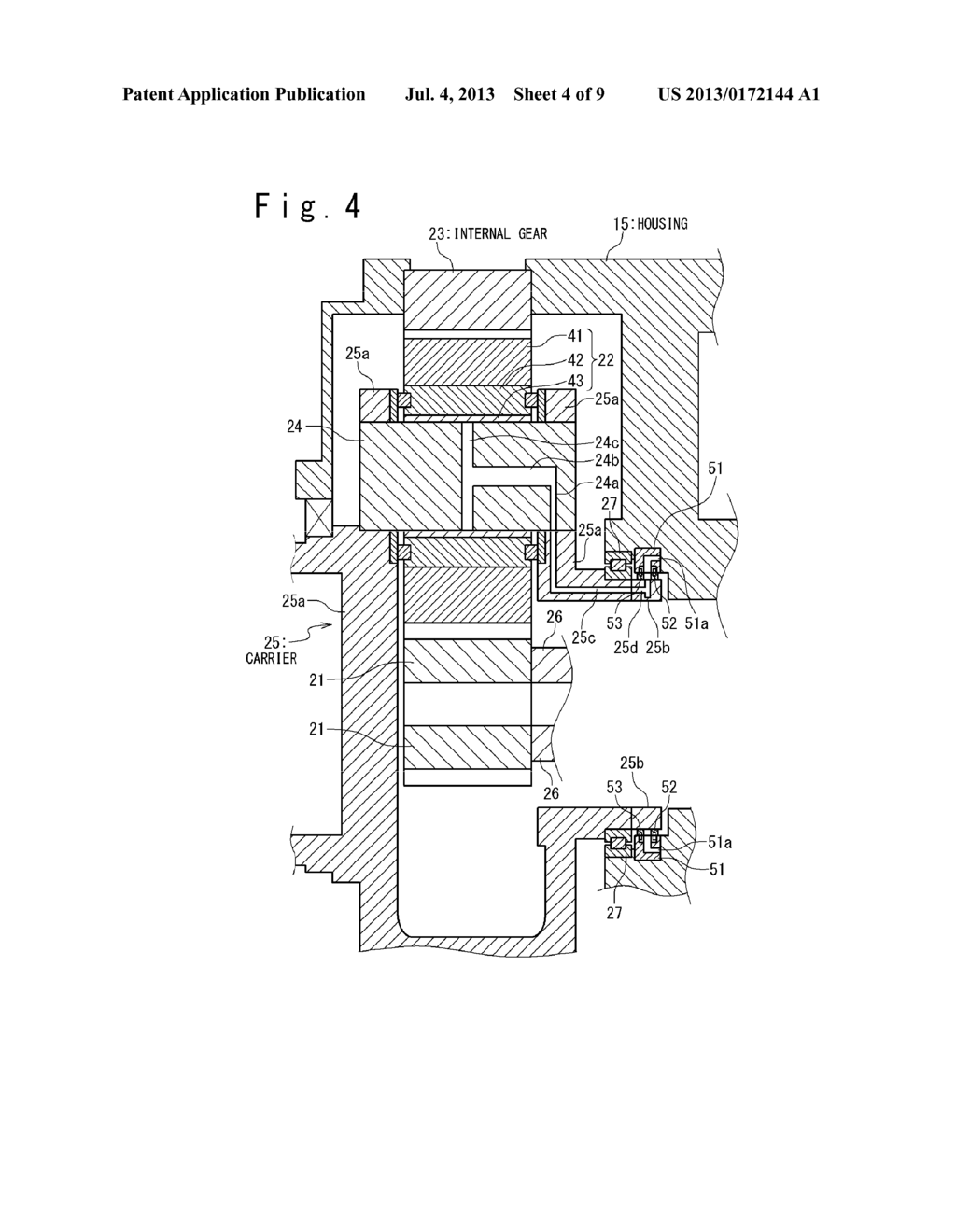 PLANETARY GEAR TRAIN WITH OILING SYSTEM FOR SUPPLYING LUBRICANT OIL TO     BEARING OF PLANETARY GEAR AND WIND TURBINE GENERATOR INCORPORATING THE     SAME - diagram, schematic, and image 05