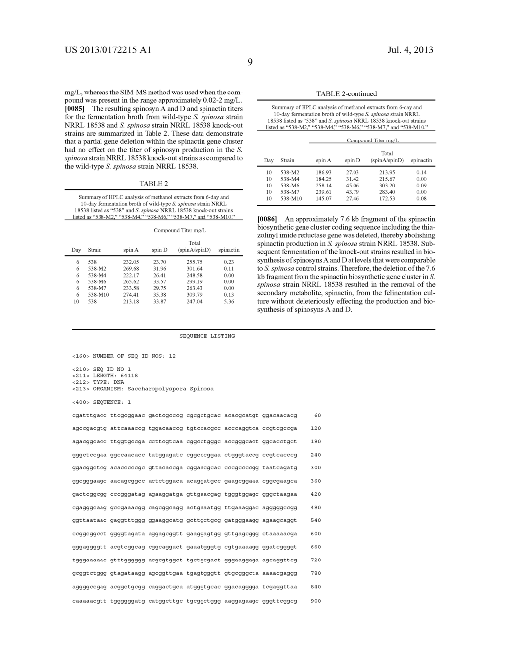 IDENTIFICATION AND CHARACTERIZATION OF THE SPINACTIN BIOSYSNTHESIS GENE     CLUSTER FROM SPINOSYN PRODUCING SACCHAROPOLYSPORA SPINOSA - diagram, schematic, and image 16