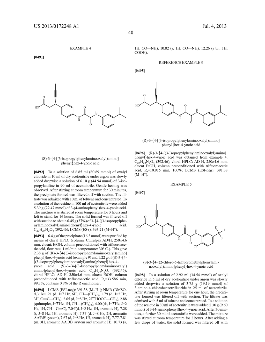 3-[4-(PHENYLAMINOOXALYLAMINO)PHENYL]HEX-4-YNOIC ACIDS, PROCESS FOR     PREPARATION THEREOF AND USE THEREOF AS A MEDICAMENT - diagram, schematic, and image 41