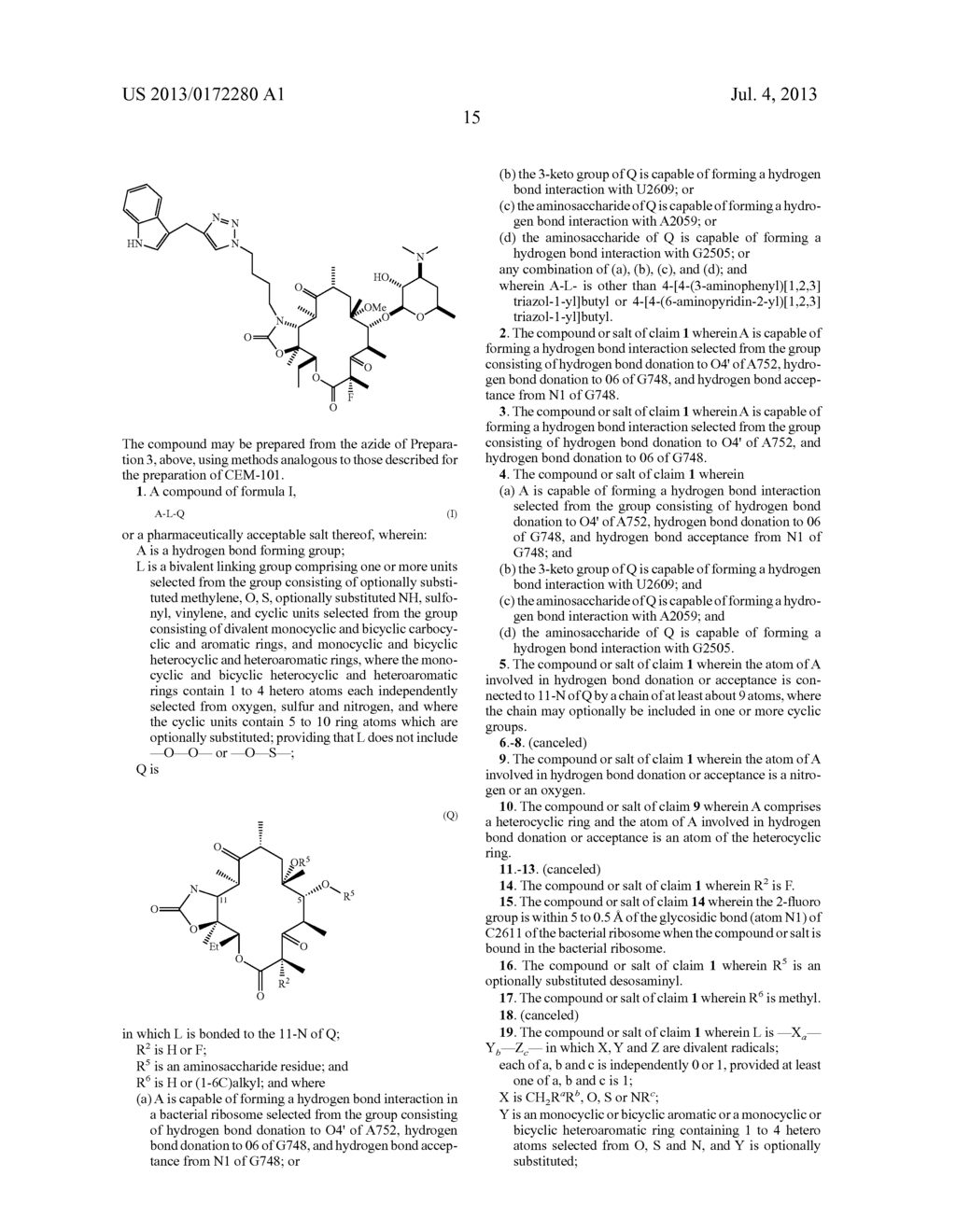 HYDROGEN BOND FORMING FLUORO KETOLIDES FOR TREATING DISEASES - diagram, schematic, and image 16