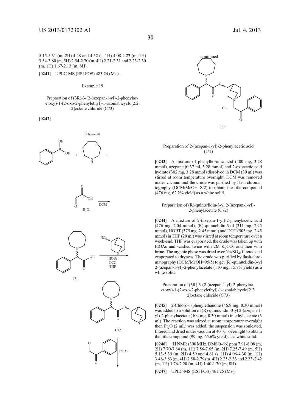 QUINUCLIDINE ESTERS OF 1-AZAHETEROCYCLYLACETIC ACID AS ANTIMUSCARINIC     AGENTS, PROCESS FOR THEIR PREPARATION AND MEDICINAL COMPOSITIONS THEREOF - diagram, schematic, and image 31