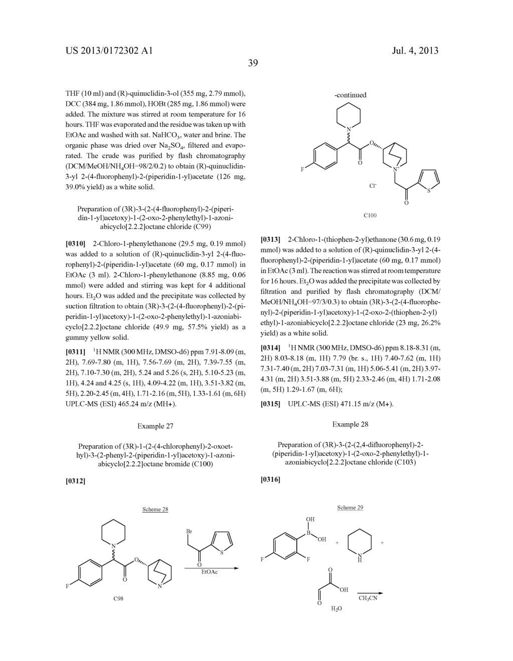 QUINUCLIDINE ESTERS OF 1-AZAHETEROCYCLYLACETIC ACID AS ANTIMUSCARINIC     AGENTS, PROCESS FOR THEIR PREPARATION AND MEDICINAL COMPOSITIONS THEREOF - diagram, schematic, and image 40