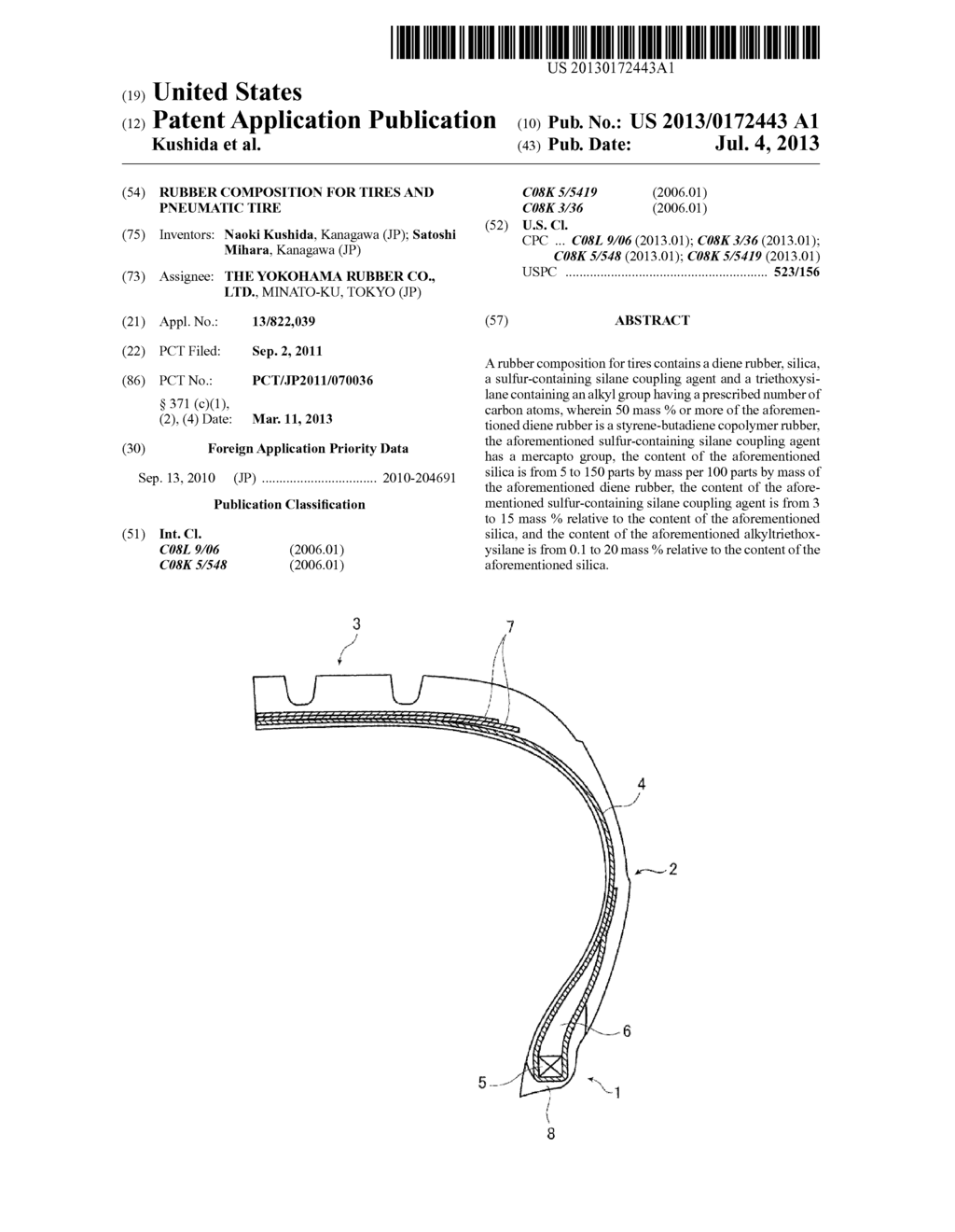 RUBBER COMPOSITION FOR TIRES AND PNEUMATIC TIRE - diagram, schematic, and image 01