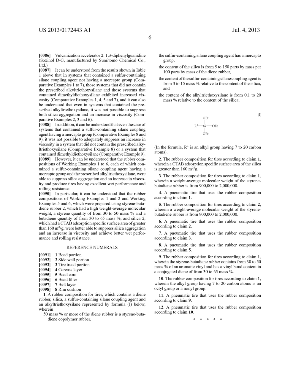 RUBBER COMPOSITION FOR TIRES AND PNEUMATIC TIRE - diagram, schematic, and image 08