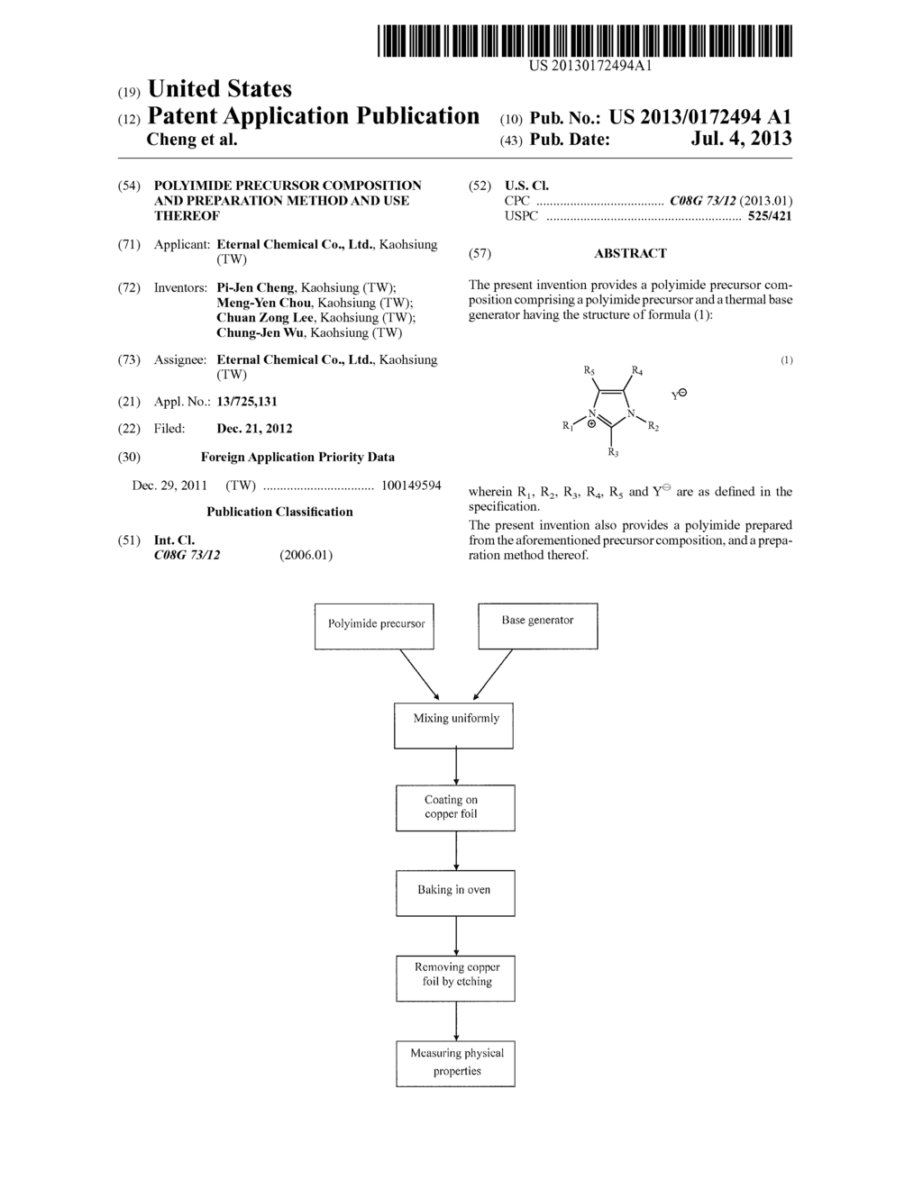 POLYIMIDE PRECURSOR COMPOSITION AND PREPARATION METHOD AND USE THEREOF - diagram, schematic, and image 01