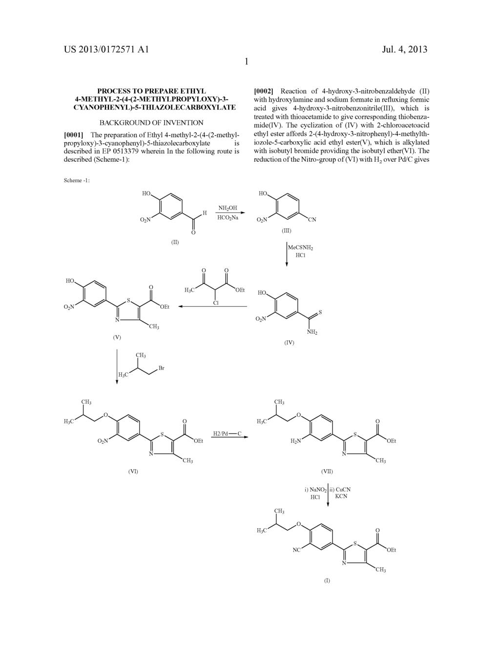 PROCESS TO PREPARE ETHYL     4-METHYL-2-(4-(2-METHYLPROPYLOXY)-3-CYANOPHENYL)-5-THIAZOLECARBOXYLATE - diagram, schematic, and image 05