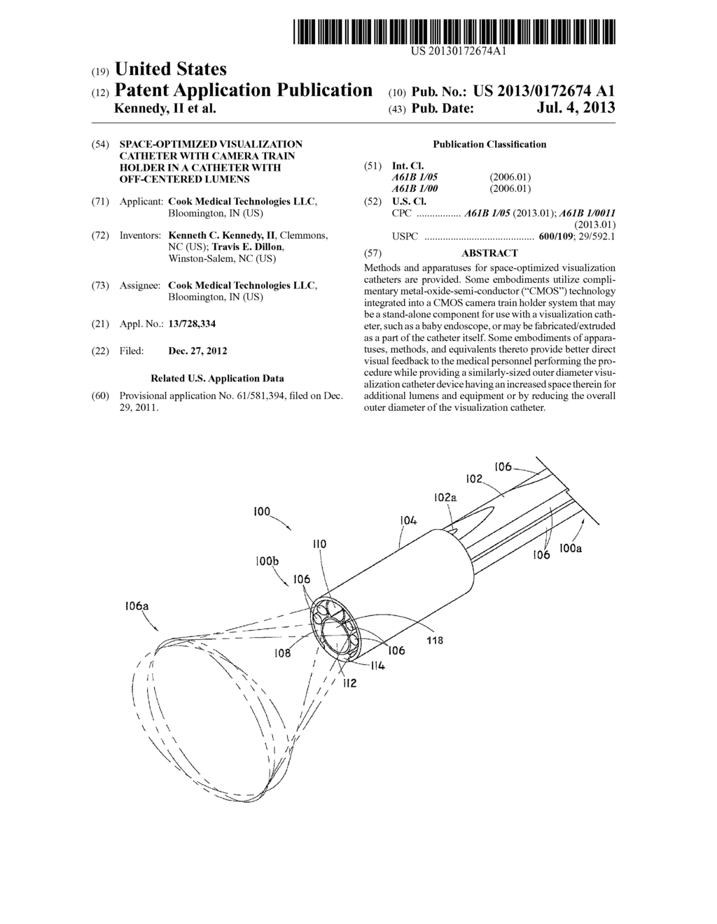 SPACE-OPTIMIZED VISUALIZATION CATHETER WITH CAMERA TRAIN HOLDER IN A     CATHETER WITH OFF-CENTERED LUMENS - diagram, schematic, and image 01