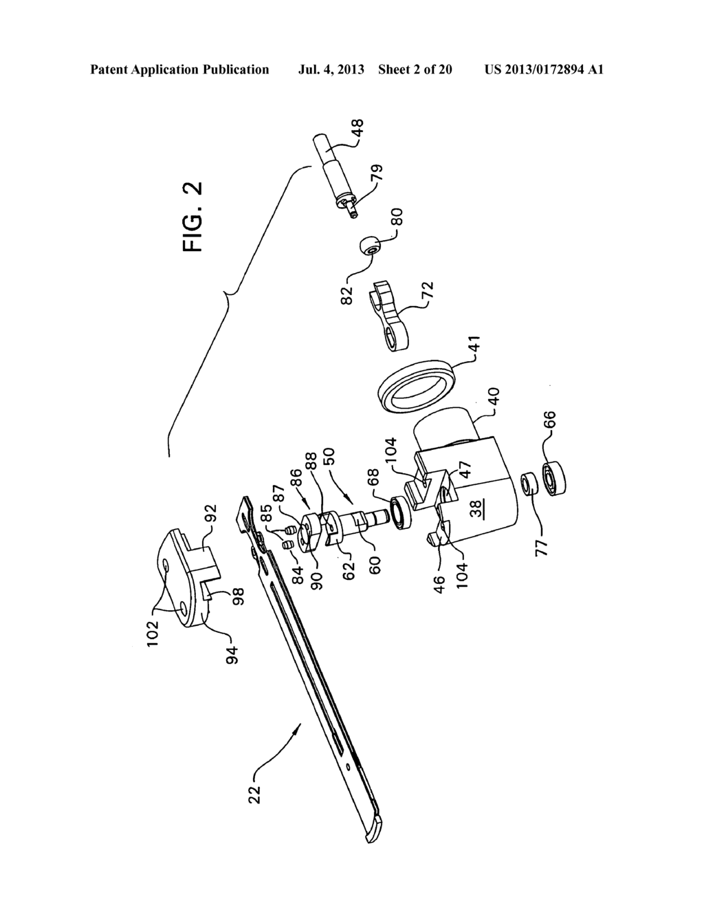 SURGICAL SAGITTAL SAW CAPABLE OF ACTUATING A BLADE ASSEMBLY THAT INCLUDES     A STATIC BAR AND A DRIVE ROD - diagram, schematic, and image 03